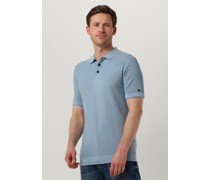 Cast Iron Herren Polos & T-Shirts Short Sleeve Polo Cotton Modal - Hellblau