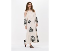 Access Damen Kleider Dress With Open Shoulders And Embroideries - Sand