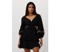 Access Damen Kleider Embroidery Dress With Side Slits - Schwarz