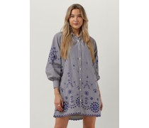 Scotch & Soda Damen Kleider Striped Shirt Dress With Embroidery In Organic Cotton - Blau