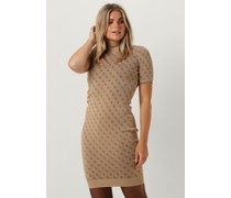 Guess Damen Kleider Ss Lise 4g Logo Swtr Dress - Braun