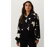 Jansen Amsterdam Damen Blusen Wbp764 Blouse Print With Puffsleeves - Nicht-gerade Weiss