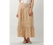 Ruby Tuesday Damen Röcke Sali Long Skirt With Smock Waistband And Full Placket - Sand