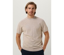 Selected Homme Herren Polos & T-Shirts Slhtown Ss Knit Mock Neck B - Beige