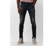 Purewhite Herren Jeans #the Jone - Skinny Fit Jeans With Allover Damgaing Spots - Dunkelblau