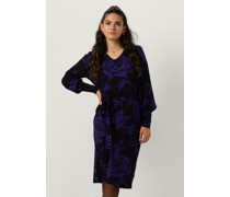Jansen Amsterdam Damen Kleider Vbf501 Jersey Print Dress With V-neck - Lila