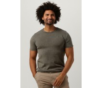 Purewhite Herren Polos & T-Shirts Flat Knitted Shirt Shortsleeve With Small Logo On Chest - Olive