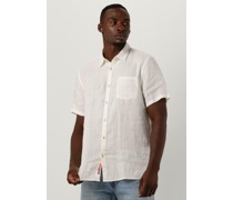 Scotch & Soda Herren Hemden Short Sleeve Linen Shirt - Weiß