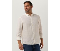 Scotch & Soda Herren Hemden Regular-fit Linen Shirt With Sleeve Roll-up - Weiß