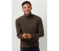 Cast Iron Herren Pullover Turtleneck Cotton Heather Plated - Braun