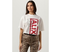 Alix The Label Damen Tops & T-Shirts Ladies Knitted On Tour T-shirt - Weiß