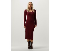 Scotch & Soda Damen Kleider Skinny Rib V Neck Dress - Bordeaux