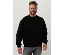 Purewhite Herren Pullover & Cardigans Crewneck With Small Logo On Chest And Big Back Print - Schwarz