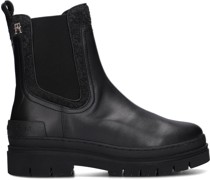 Tommy Hilfiger Damen Chelsea Boots Feminini Felt Chelsea Bootie - Schwarz