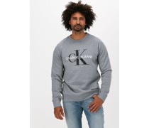 Calvin Klein Herren Pullover Iconic Monogram Crewneck - Grau