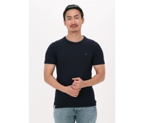 Cast Iron Herren Polos & T-Shirts Short Sleeve R-neck Organic Cotton Slub Essential - Dunkelblau