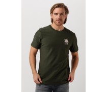 Cast Iron Herren Polos & T-Shirts Short Sleeve R-neck Regular Fit Cotton Twill - Grün