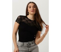 Rosemunde Damen Tops & T-Shirts Beatha Silk T-shirt W/ Lace - Schwarz