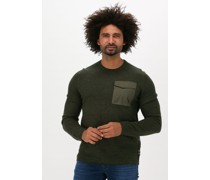 National Geographic Herren Pullover & Cardigans Knitted Crew - Olive