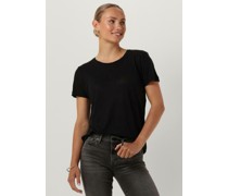 Second Female Damen Tops & T-Shirts Peony O Neck Tee - Schwarz