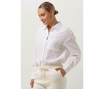 Tommy Jeans Damen Blusen Tjw Sp Ovr Linen Shirt - Weiß