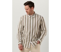 Selected Homme Herren Hemden Slhregredster Shirt Stripe Ls W - Olive