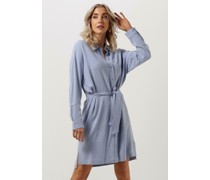 Selected Femme Damen Kleider Slfviva Tonia Long Linen Shirt - Blau