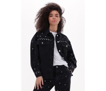 Alix The Label Damen Jacken Ladies Woven Studded Denim Jacket - Schwarz