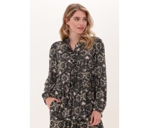 Vanilia Damen Blusen Ikat Gathered - Schwarz