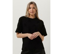 Alix The Label Damen Tops & T-Shirts Ladies Knitted A Jacquard T-shirt - Schwarz