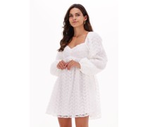 Na-kd Damen Kleider Puffy Sleeve Gathered Mini Dress - Weiß