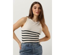 Penn & Ink Damen Tops & T-Shirts Singlet Stripe - Sand