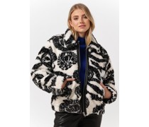 Alix The Label Damen Jacken Ladies Woven Dragon Teddy Coat - Ecru