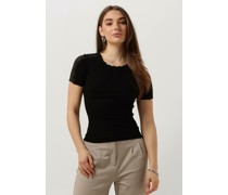 Rosemunde Damen Tops & T-Shirts Benita Silk T-shirt W/ Lace - Schwarz