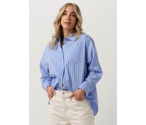 Neo Noir Damen Blusen Dalma Double Stripe Shirt - Blau/weiß Gestreift
