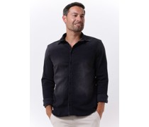 Purewhite Herren Hemden Plain Denim Shirt With Blue Pearl Buttons - Dunkelgrau