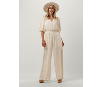 Access Damen Jumpsuits Jumpsuit With Batwing Sleeves - Creme