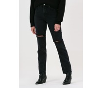 Na-kd Damen Jeans Destroyed Straight Denim - Schwarz