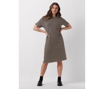 Penn & Ink Damen Kleider Dress Stripe - Schwarz