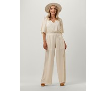 Access Damen Hosen Jumpsuit With Batwing Sleeves - Creme