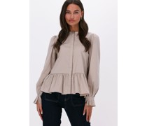 Levete Room Damen Blusen Isla Solid 54 Shirt - Beige