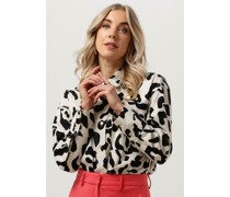 Alix The Label Damen Blusen Ladies Woven Big Animal Blouse - Schwarz