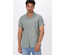 Dstrezzed Herren Hemden Resort Shirt S/s Linen - Grün
