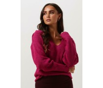 Jansen Amsterdam Damen Pullover K190 Knit V-neck Long Sleeves - Rosa