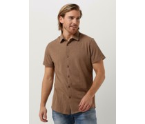 Dstrezzed Herren Hemden Shirt Melange Pique - Braun