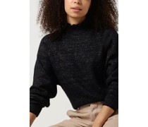 Pullover Ruffled High-neck Lurex
