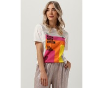 Alix The Label Damen Tops & T-Shirts Ladies Knitted Graphic T-shirt - Weiß