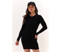 Calvin Klein Damen Kleider Badge Knitted Sleeves Dress - Schwarz
