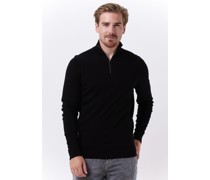 Calvin Klein Herren Pullover Superior Wool Quarter Zip - Schwarz