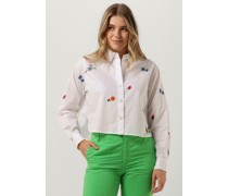 Scotch & Soda Damen Blusen Embroidered Boxy Fit Shirt - Weiß